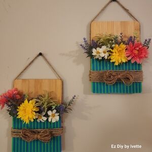 Set de 2 Wall Hanging Flowers Decor